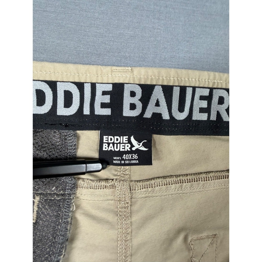 Eddie Bauer Voyager Flex Slim Fit Slim Leg 40x36 Khaki Tan Twill Pant 5 Pkt NWT - Picture 4 of 13